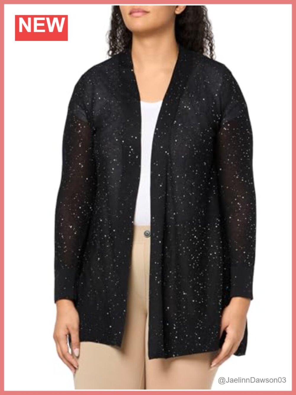 Sequin Open Front Cardigan Long Sleeve Pullover Sweater